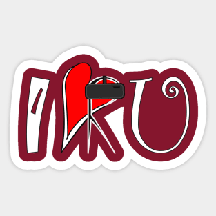 I VR U - I Love You - Virtual Reality Gift for Gamers Valentine's Day Sticker